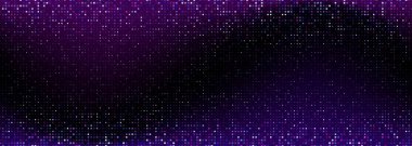 Piksel desenli Bg - dijital tasarım için mavi ve mor gradyan mozaik. Parlak kenarları ve dağınık kareleri olan karanlık bir arka plan. Teknoloji veya oyun arayüzleri için soyut desenli arkaplan.