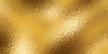 Parlak pürüzlü desenli altın folyo arka plan. Lüks altın duvar kağıdı, simli kağıt, hafif yansıma gradyan metal yüzey, deri maddeler üzerinde pirinç boya etkisi.