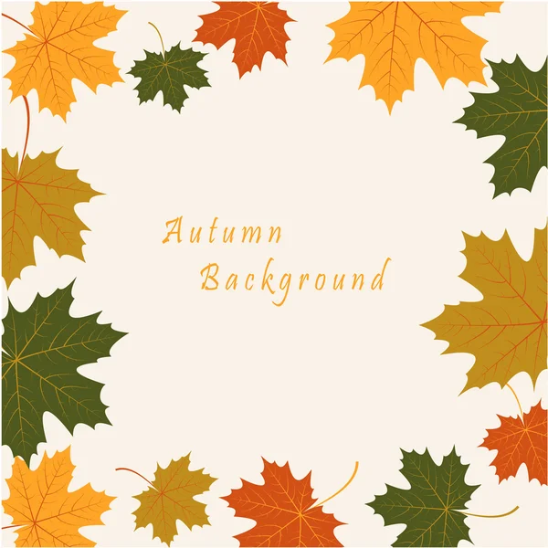 Latar belakang abstrak dengan daun maple musim gugur - Stok Vektor