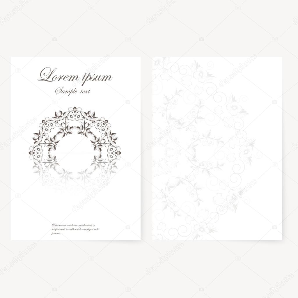 Vector template for folder, business card and invitation