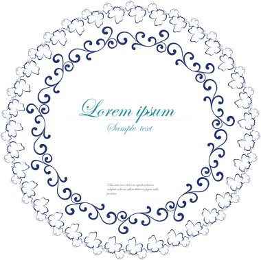 Dekoratif yuvarlak çerçeve. Soyut vektör çiçek süsleme.