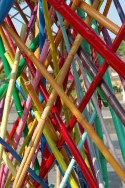 renkli bambu yükleme