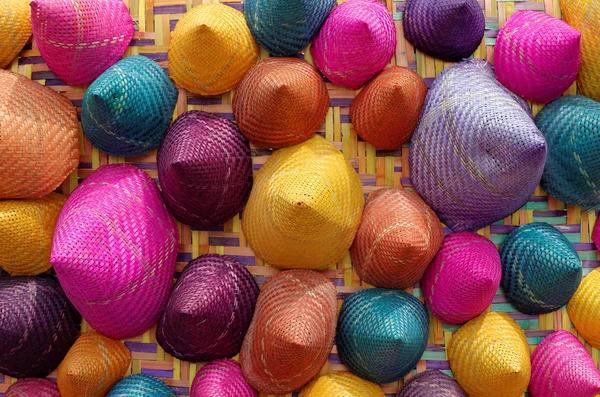 Složení barevné kuželové tkané bambus — Stock fotografie