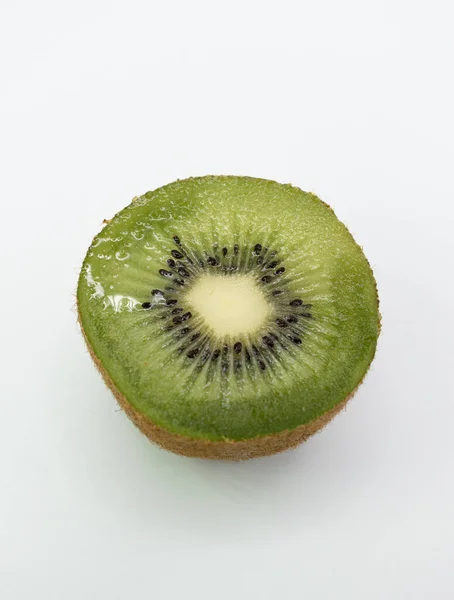 Dit Een Rijpe Geïsoleerde Kiwi Met Goede Kleuren Esthetiek Witte — Stockfoto