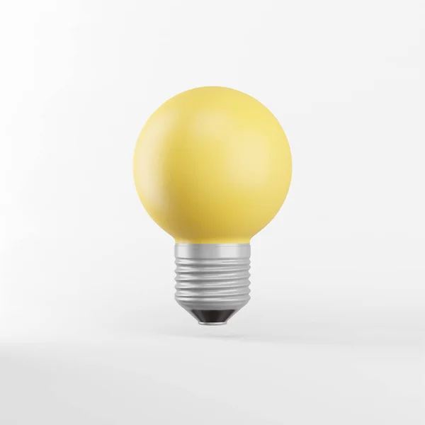 Ikonen Realistisk Gul Rund Glödlampa Rendering — Stockfoto