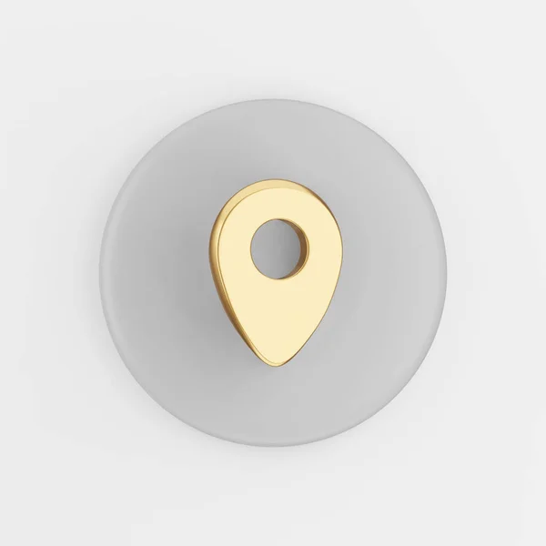 Location Gold Symbol Icon Rendering Gray Key Button Interface Element — Stock Photo, Image