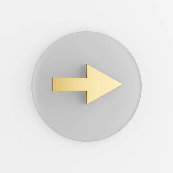 Right Arrow Gold Icon Rendering Gray Key Button Interface Element — Stock Photo, Image