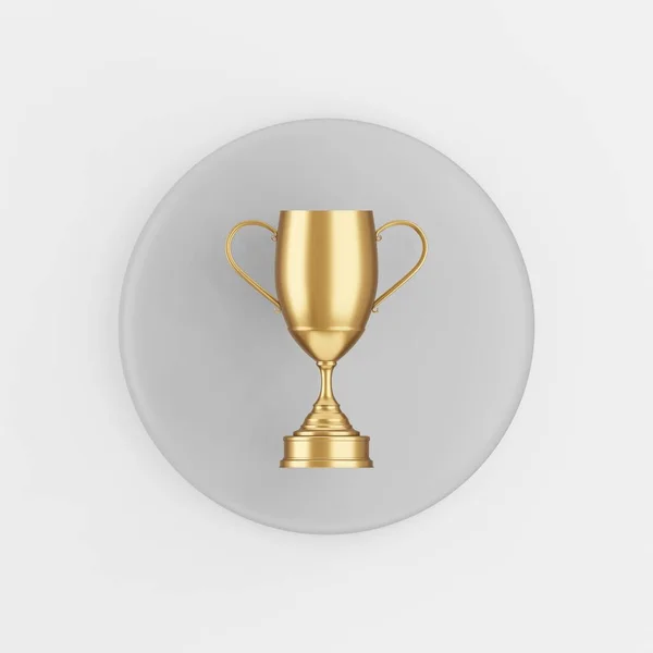 Gewinner Goldtrophäe Ikone Rendering Grau Runde Taste Schnittstelle Element — Stockfoto