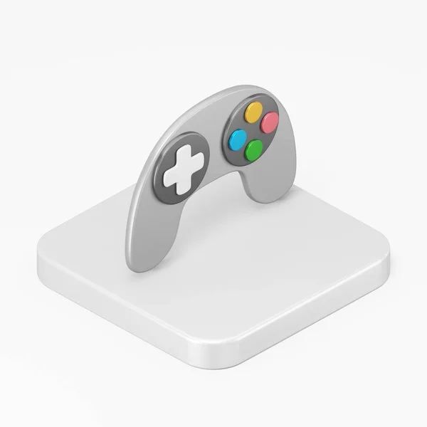 Icône Manette Grise Avec Boutons Multicolores Rendu Carré Touche Vue — Photo