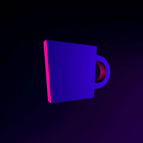 Icono Taza Neón Pausa Para Café Rendering Interfaz Elemento Símbolo — Foto de Stock