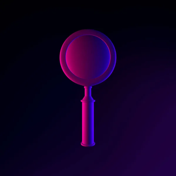 Neon Realistic Magnifying Glass Icon Rendering Interface Element Dark Glowing —  Fotos de Stock