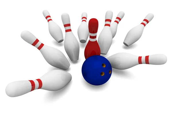 Bowling 3d — Stockfoto