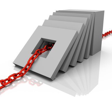 Bir basit küp şekil parçalar halinde. Bir grafik kavramı. Resimde. 3D