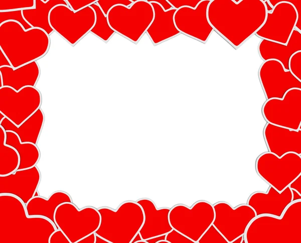 A armação vermelha e branca original do dia dos namorados de corações. Ilustração. 3D — Fotografia de Stock