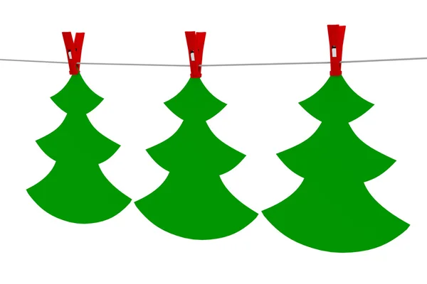 Christmas tree - the original sticker garland. Isolated illustra — Stock Photo, Image