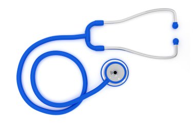 Beyaz bir arka plan yansıması ile mesleki stetoskop.