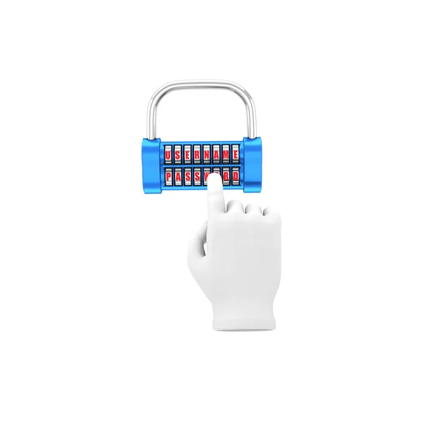 The padlock - username, password. 3d illustration on a white bac — Stock Photo, Image