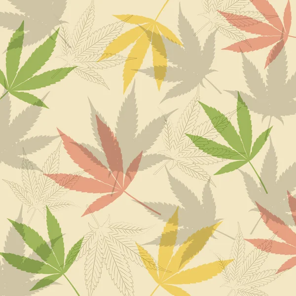 Cannabis Leaf Pattern Background Vector Illustration — Stock Vector