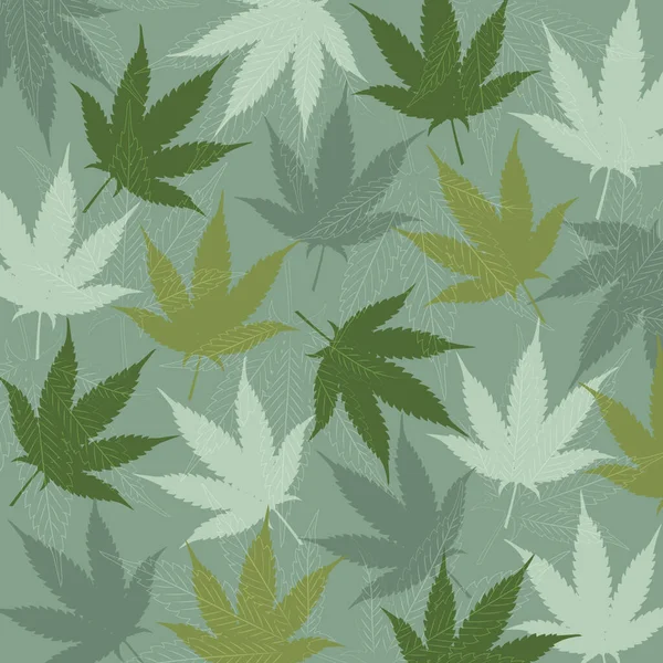 Cannabis Leaf Pattern Background Vector Illustration — Stock Vector