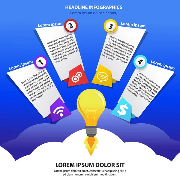 Infografik Vorlage Design Vektor Illustration Banner Geschäftskonzept Jahresrepor — Stockvektor