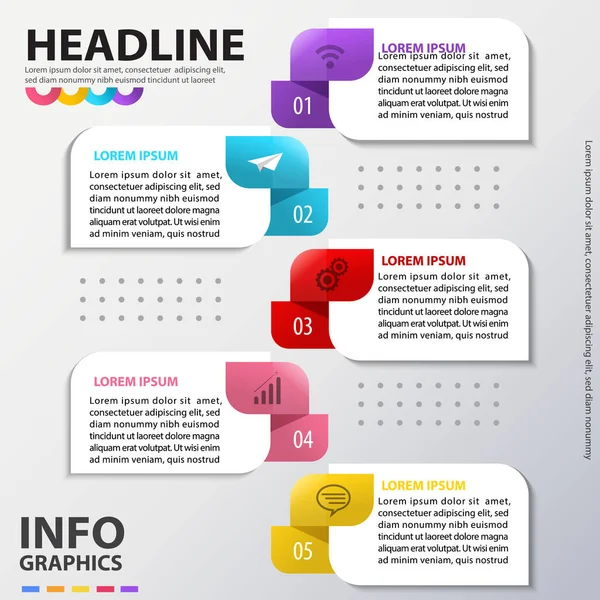 Infografik Vorlage Design Vektor Illustration Banner Geschäftskonzept Jahresrepor — Stockvektor