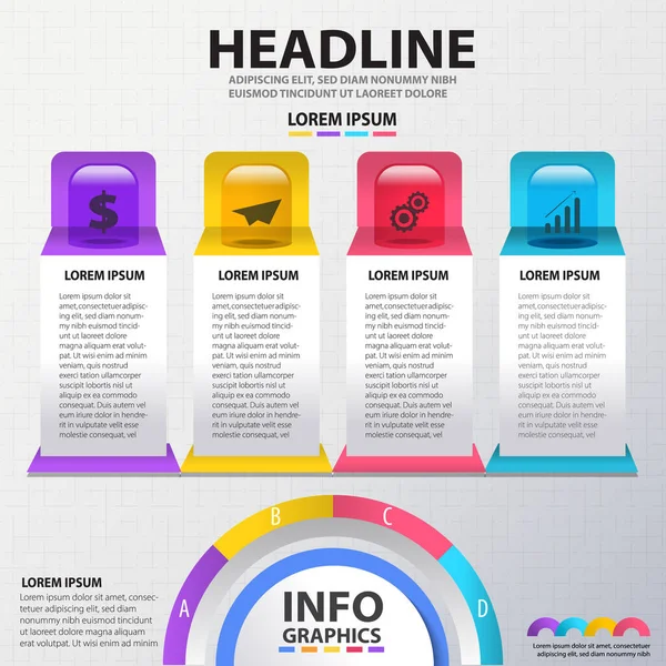 Infografik Vorlage Design Vektor Illustration Banner Geschäftskonzept Jahresrepor — Stockvektor