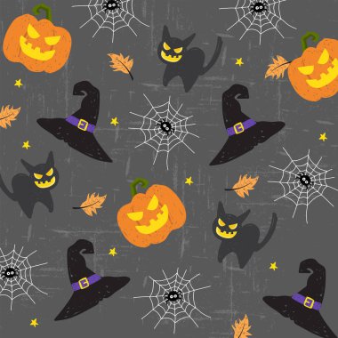 Cadılar bayramı şablonu arkaplan vektör çizimi dekoru