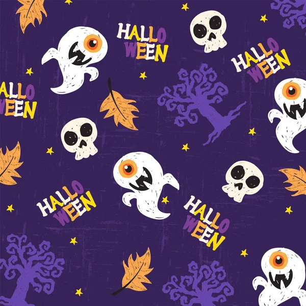 Halloween Feriado Padrão Fundo Cartão Vetor Ilustração Desig — Vetor de Stock