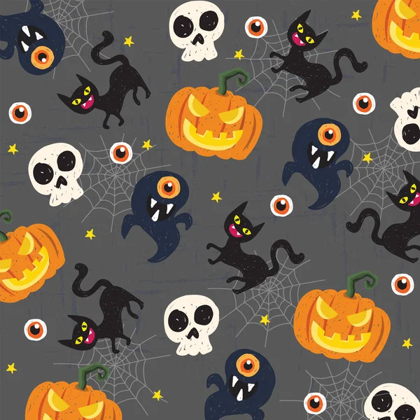 Halloween Feriado Padrão Fundo Cartão Vetor Ilustração Desig — Vetor de Stock