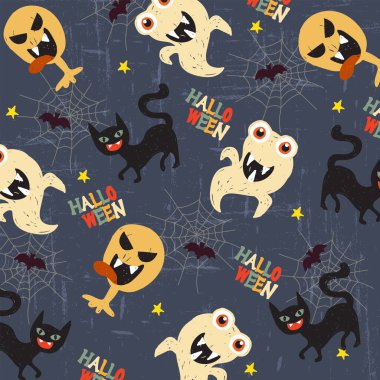  Cadılar bayramı şablonu arkaplan vektör çizimi dekoru