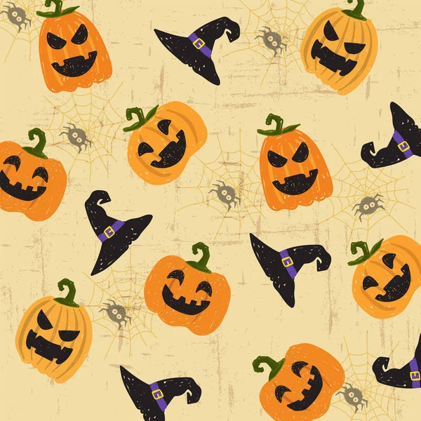 Halloween Vacanza Modello Sfondo Carta Vettore Illustrazione Desig — Vettoriale Stock