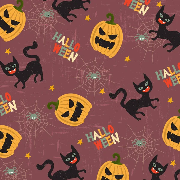 Halloween Vacanza Modello Sfondo Carta Vettore Illustrazione Desig — Vettoriale Stock