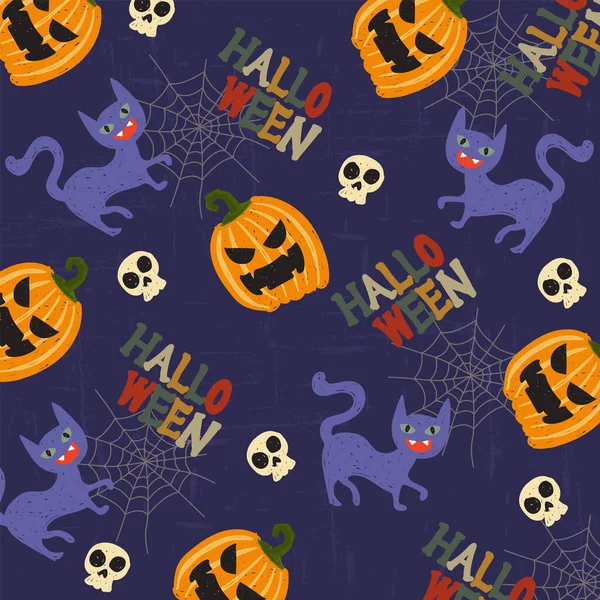 Halloween Vacanza Modello Sfondo Carta Vettore Illustrazione Desig — Vettoriale Stock