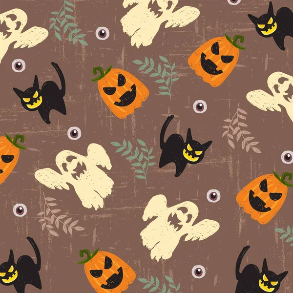 Halloween Feriado Padrão Fundo Cartão Vetor Ilustração Desig — Vetor de Stock