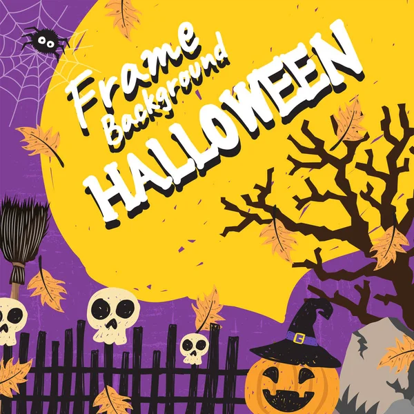 Halloween Vacances Cadre Arrière Plan Carte Vecteur Illustration Conception Papier — Image vectorielle