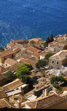 Güzel antik kenti Monemvasia, Yunanistan