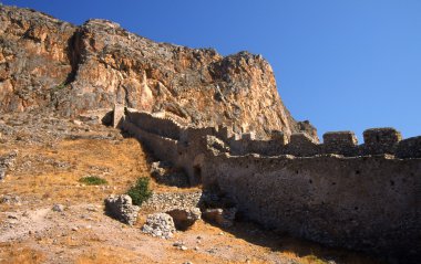 Güzel antik kenti Monemvasia, Yunanistan