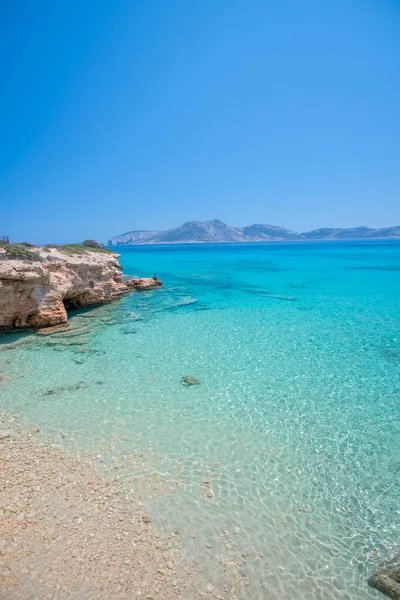 Hermosas Aguas Azules Turquesas Playa Las Islas Koufonisia Grecia 2020 —  Fotos de Stock