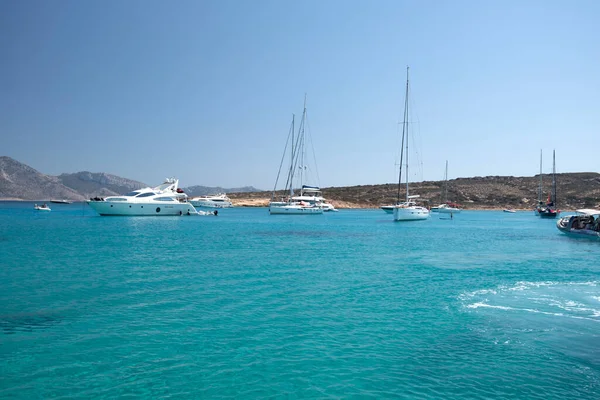 Beautiful Blue Turquoise Waters Beach Koufonisia Islands Greece 2020 — Stock Photo, Image