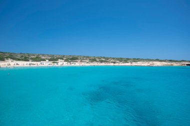 Koufonisia Adaları sahilindeki güzel mavi ve turkuaz sular, Yunanistan 2020