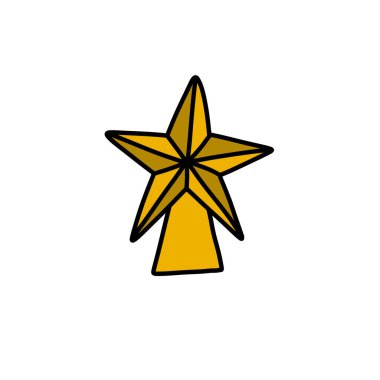 Noel ağacı tepesi karalama simgesi, vektör illüstrasyonu