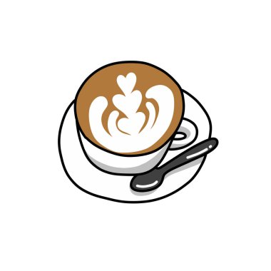 kahve karalama simgesi, vektör illüstrasyonu