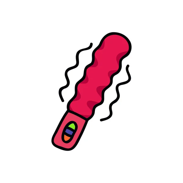 Vibrator Sex Toy Doodle Icon Vector Illustration — Stock Vector
