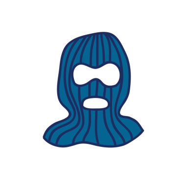 kar maskesi, hırsız şapkası ikonu, vektör illüstrasyonu