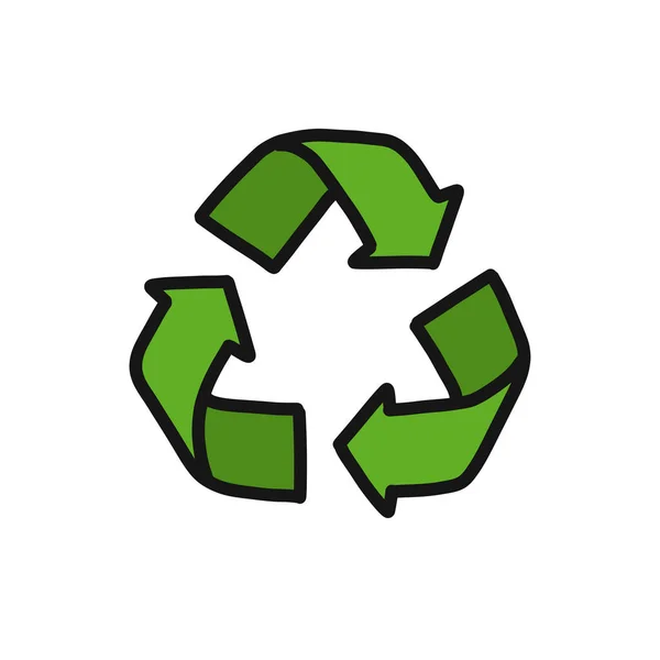 Symbole Recyclage Icône Doodle Illustration Vectorielle — Image vectorielle