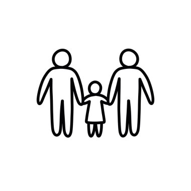 aile karalama simgesi, vektör illüstrasyonu