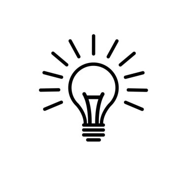 ampul çizgisi vektör simgesi, vektör illüstrasyonu