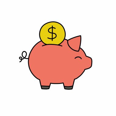 Tasarruf karalama simgesi, vektör çizimi