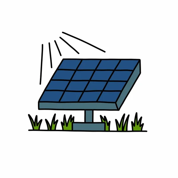 Ikona Bazgrołów Panelu Słonecznego Ilustracja Wektora — Wektor stockowy
