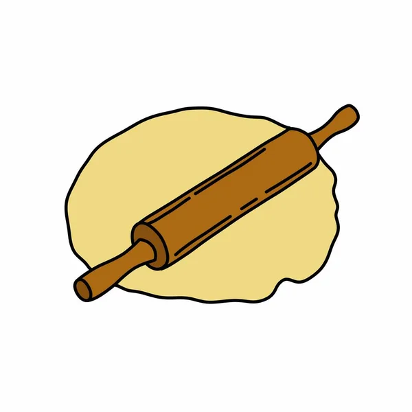 Pasta Icona Scarabocchiare Vettoriale Illustrazione Colori — Vettoriale Stock